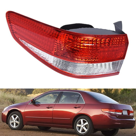 Labwork Red Rear Tail Light Brake Lamp Housing Assembly Fit for 2003 2004 Honda Accord, Rear Left