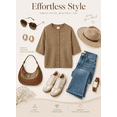 thumbnail image 5 of Eytino Womens Cardigans Knitted 3/4 Sleeve Button Down Sweater Lightweight Casual Loose Fall Streetwear, 5 of 10