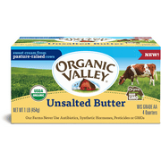 Organic Valley, Unsalted Organic Butter, 4 Sticks, One Pound Carton (16 oz)