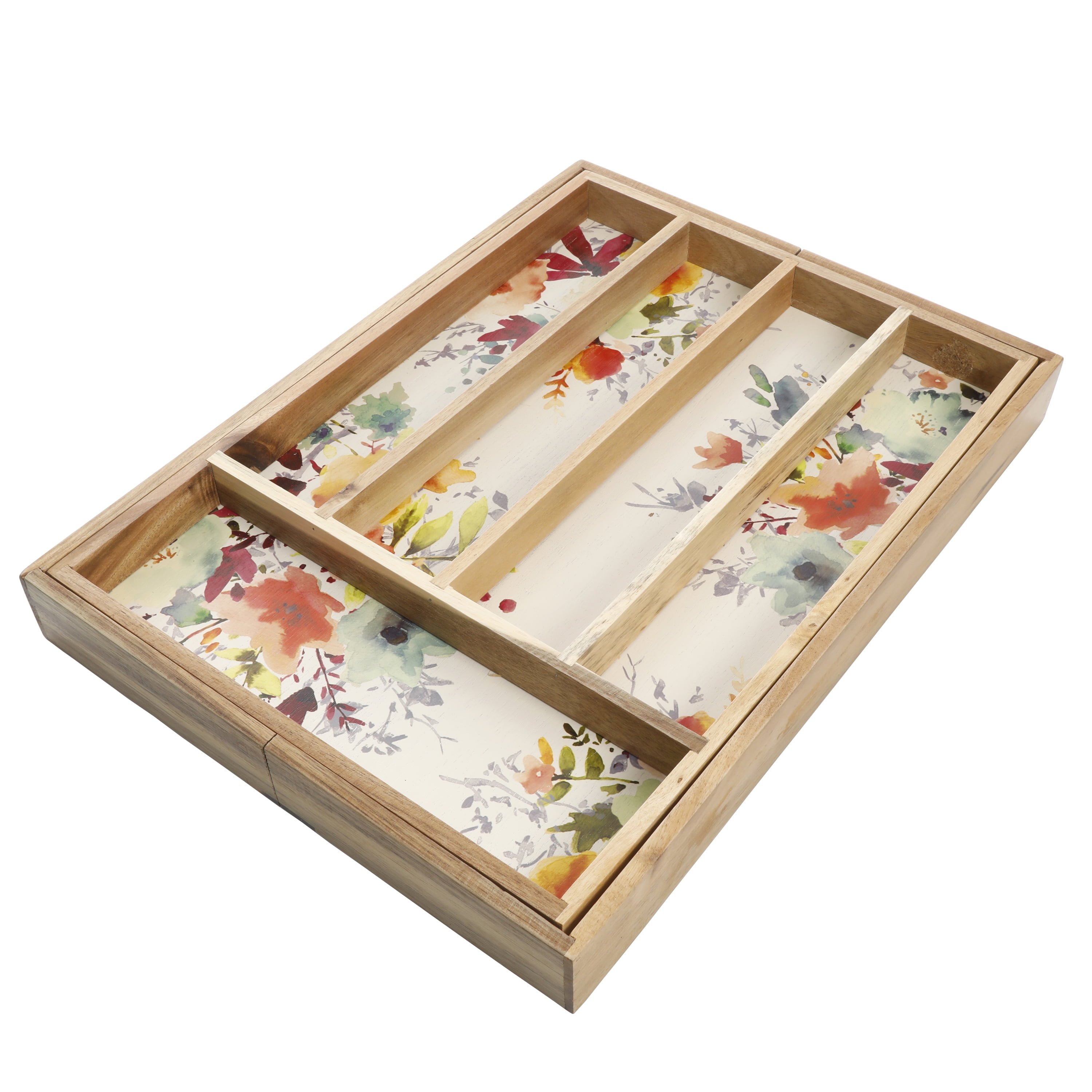 The Pioneer Woman 121219.01R  5-Section Expandable Cutlery Tray Willow 18x13" 