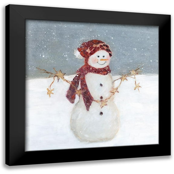 Swatland, Sally 12x12 Black Modern Framed Museum Art Print Titled - Starry Snowman