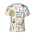 thumbnail image 6 of Vsdgher Spring Flowers Birds Print Men's Dry Fit Mesh Athletic Shirts Moisture Wicking Tennis T-Shirt Tops, 6 of 9