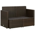 thumbnail image 5 of vidaXL 2 Seater Garden Sofa with Cushions Brown Poly Rattan, 5 of 5
