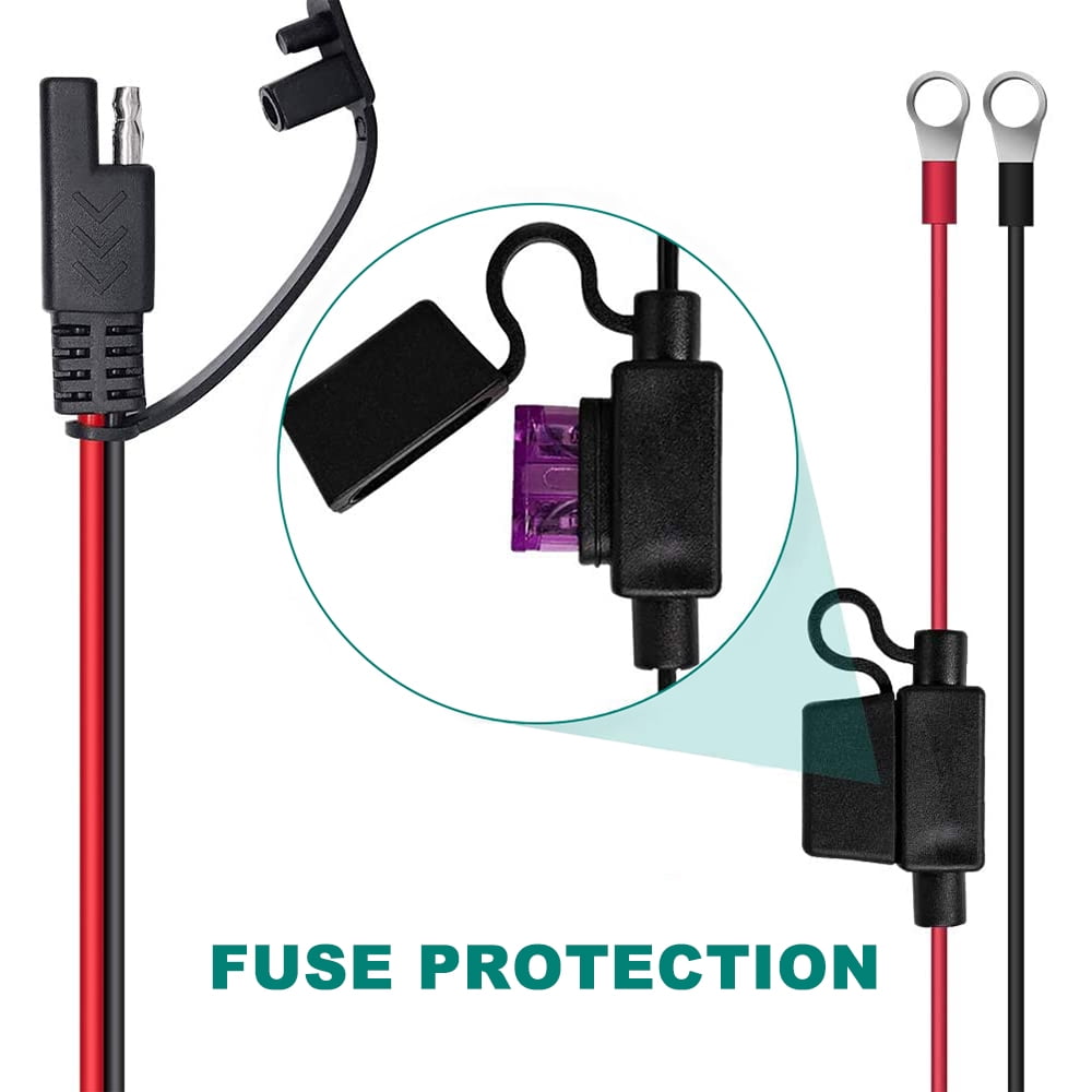 Automatic Battery Charger Maintainer Motorcycle Trickle Float Charger 6V 12V 1.5Amp for Motorcycles, Cars and ATVs