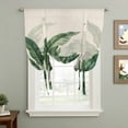 thumbnail image 2 of Palm Leaves Tropical Tie Up Curtains 45 Inches Long, Kitchen Window Curtains Over Sink, Green Botanical Summer Linen Small Window Curtains Shade Balloon Curtains Valances for Bedroom/Cafe 34"x45", 2 of 8
