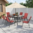 thumbnail image 4 of Patio Chairs Set of 6, Stackable Outdoor Dining Chairs for All Weather Textilene Fabric & Metal Frame, Outdoor Chairs Set for Backyard Deck Garden, 4 of 12