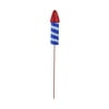 12.5" Red, Blue and White Striped Firecracker Patriotic Party Pick Decoration