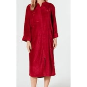 Miss Elaine Fleece Long Zip Robe: PM/Red