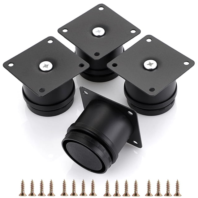 Ownmy 4 patas de muebles de acero inoxidable de 2 pulgadas, patas de metal para gabinete, patas de escritorio, elevadores redondos ajustables de metal para muebles, patas de repuesto, patas de esquina