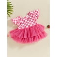 thumbnail image 2 of Suealasg Baby Girl Summer Romper Dress 3 6 12 18 Months Infant Fly Sleeve Plaid Print Layered Tulle Jumpsuit Newborn Girl Cute Clothes, 2 of 7