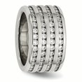 thumbnail image 4 of Stainless Steel Multirow 13mm Cubic Zirconia Cz Ring, 4 of 10