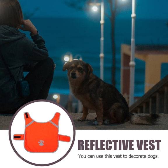 WRITWAA Dog Reflective Vest Adjustable Orange High Visibility for Pets