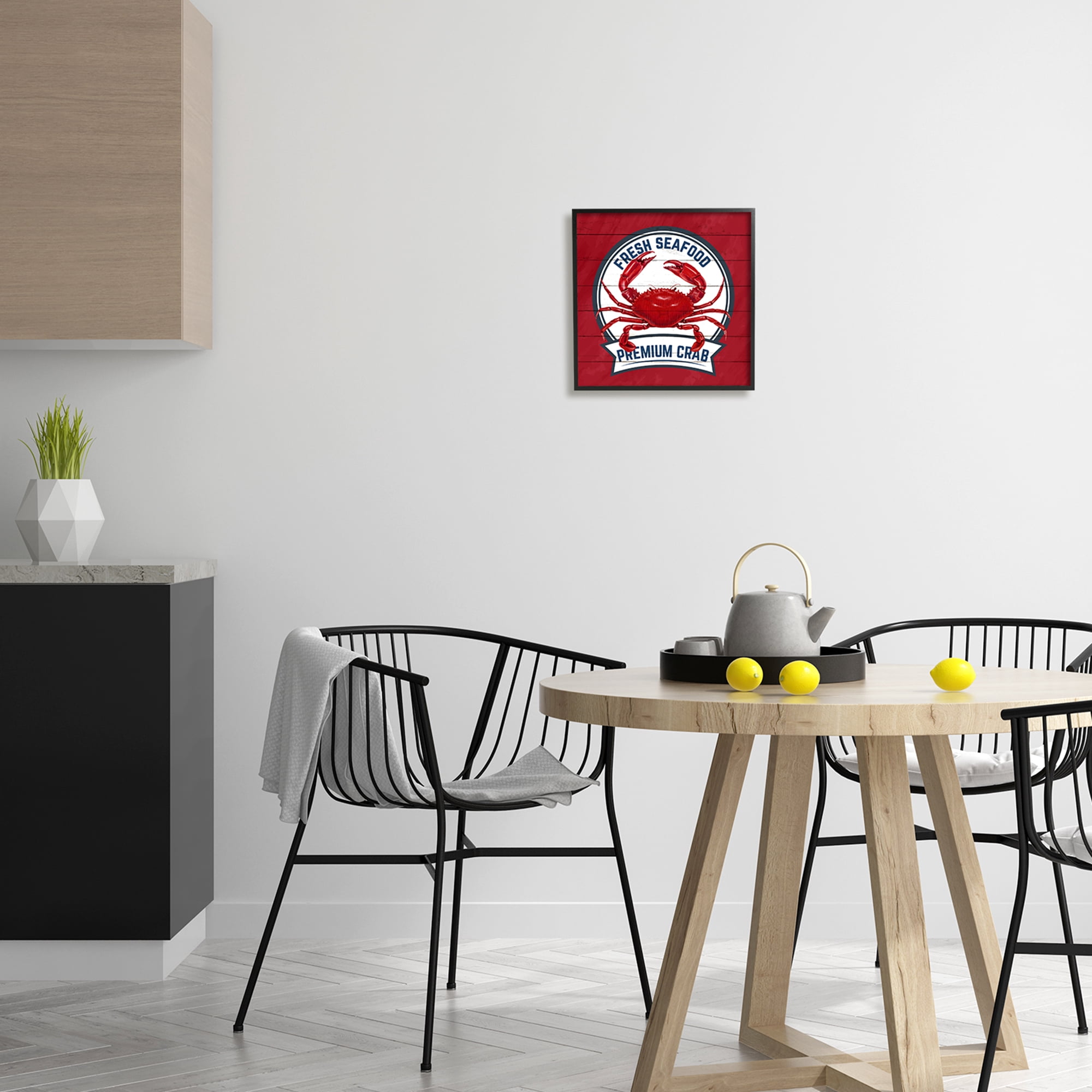 Stupell Industries Premium Crab Seafood Animals & Insects Painting Black Framed Art Print Wall Art, 12 x 12