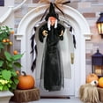 thumbnail image 2 of 6.6FT Hanging Witch Halloween Decorations Outdoor, Animated Talking Witches with Color-Changing LED Eyes & Scary Sounds, Touch & Sound Sensor Halloween Decor for Yard Porch Haunted House, 2 of 7