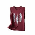 thumbnail image 5 of Womens Tank Tops Summer Sleeveless Shirts Fashion Graphic Feather Printed Tunic Loose Fit Vest Tops Holiday Shirts, 5 of 6