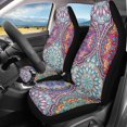 thumbnail image 2 of XYZCANDO Durable Car Seat Covers Vehicle Van Auto, Easy to Install and Clean Premium Vehicle Front Seat Covers 2pc Polyester Mandala Flower, 2 of 10