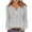 White, variant on VEKDONE Womens Tops Long Sleeve Button V-Neck Henley Shirts Stripe Color Block Tunic Tops Casual Loose Fit Plus Size Pullover Top