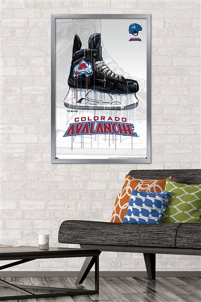 NHL Colorado Avalanche - Drip Skate 21 Wall Poster, 22.375" x 34", Framed