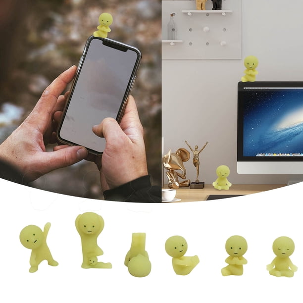 Smiski Glow in The Dark Mini Figure Set: Yoga Series, 6 Assorted