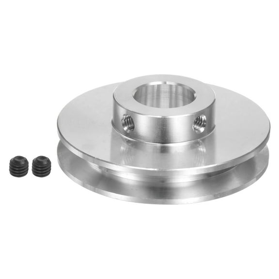 V-Type Pulley 14mm Bore 50mm Outer Dia Single Groove Aluminum Alloy for 3-5MM PU Round Belt