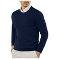 thumbnail image 1 of LUOGENLI Chandail pour Homme Veste Cardigan Homme Automne et Hiver Lisse Confortable Léger Drapé Doux Peau Texturé Ajusté Col Rond Manche Longue Chandails pour Homme Décontracté Rose Marine Taille TG, 1 of 8