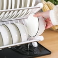 thumbnail image 4 of Kitchen Dish Rack, Well Organization 2 Tier Folding Drain Board Dish Drying Rack Keep Neatly  for Tableware for Home Use White,Black, 4 of 7