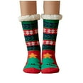 thumbnail image 2 of Sales 2026 Women Casual Calf Socks Under $5 GIJNRIUIUA Multicolor Crew Socks Women's Winter Soft Warm Fuzzy Fleece-Lined Grippers Slipper Socks Ruffle Socks, 2 of 4