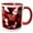 Red/White, variant on 3drose, Red Ruby Jewel - Gemstone - Diamond-like Design - Bling Gem Sparkly Glittery Texture, 11oz Two-tone Red Mug