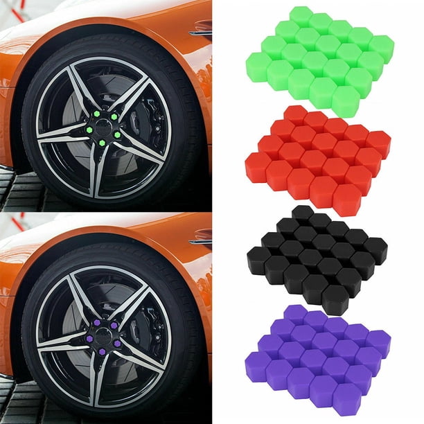 20-Pack 17mm Silicone Wheel Nut Screw Covers – Lug Bolt Dust Caps, Black