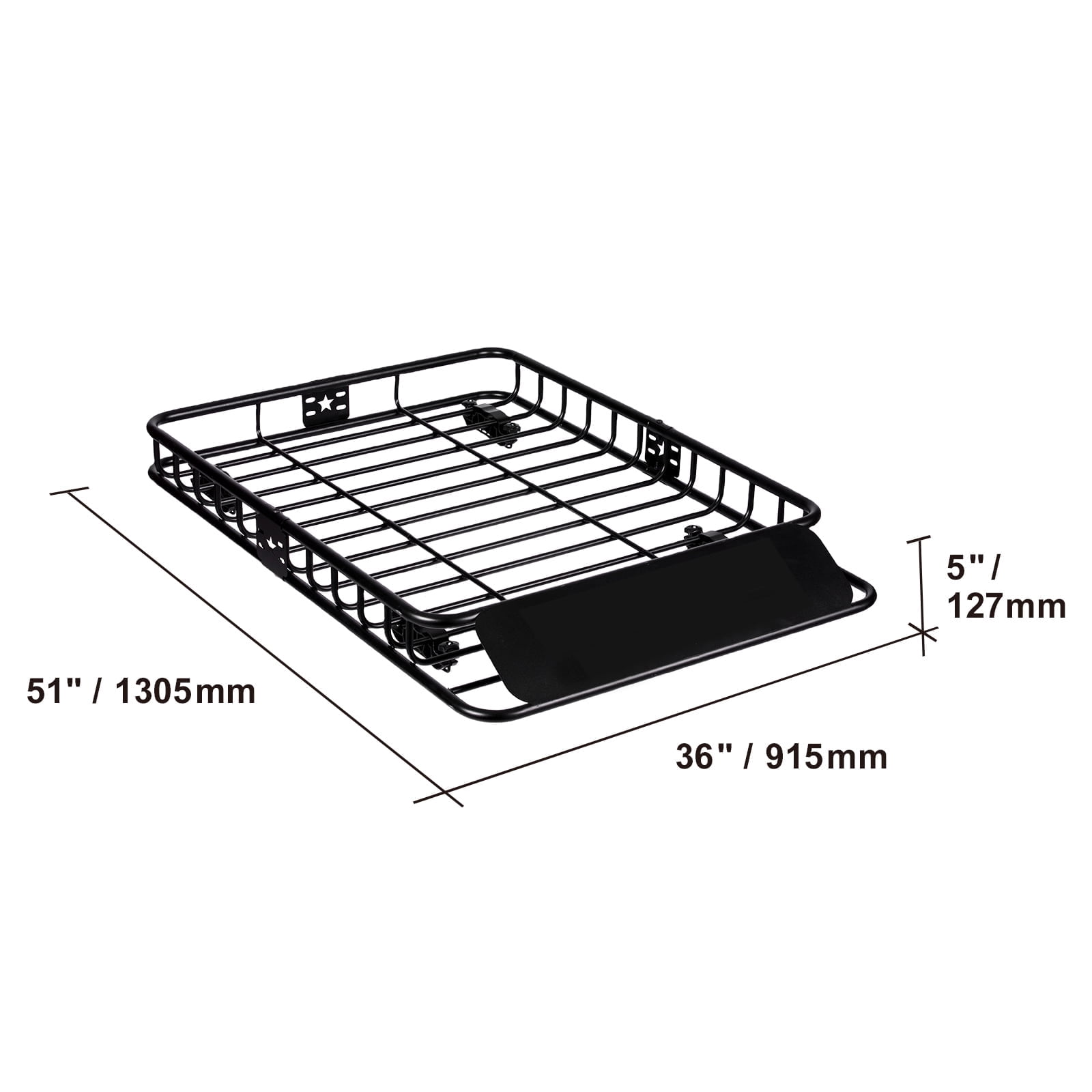 KFFKFF 51"x36"x5" Roof Rack Cargo Basket 200 LBS for SUV Truck with Luggage Bag