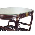 thumbnail image 6 of SK New Interiors Pelangi Oval Coffee Table Natural Rattan Wicker ECO Handmade Design w/ Glass Top, Dark Brown, 6 of 7
