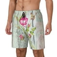 thumbnail image 2 of Gaeub Vintage Wood Background with Floral Mens Swim Trunks Stretch Beach Shorts Quick Dry for Men Swim Shorts Swimwear with Pockets- Small, 2 of 9