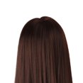 thumbnail image 4 of Cabezas de entrenamiento con cabeza de modelo de pelo largo, entrenamiento de peluquería, práctica de entrenamiento. 22in Brown 01, 4 of 9