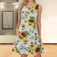 thumbnail image 2 of Mujeres verano casual sin mangas cuello redondo gradiente impreso bolsillo manga vestidos vestido suelto OAVQHLG3B Store lin121212, 2 of 5