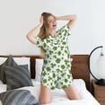 thumbnail image 5 of Fuzoiu St. Patrick's day Print Women's Short-Sleeved Pajama Set,Lounge Sleepwear Set,Womens Pajama Sets 2 Piece,Button-Up Top and Shorts with Pockets-Medium, 5 of 6