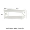 thumbnail image 2 of Lavish Home 34 in. Coffee Table, 2-Tiered Wood Sofa Table, Low Profile and X-Leg Design Living Room Furniture for Storage, Display and TV Stand, White, 2 of 8