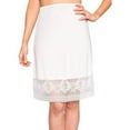 thumbnail image 5 of Hirigin Half Slip for Women Under Dresses Satin Lace Trim Long Underskirt   Knee Length Slip Skirt, 5 of 7