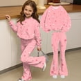 thumbnail image 6 of Grblisyd Outfits for Girls Casual Long Sleeve Cute Cartoon Print Sweatershirt and Flared Pants 2 Pieces Fall Winter Set Size 7-8 Years, 6 of 7