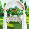thumbnail image 3 of Fymlhomi Wedding Arch Draping Fabric 2 Panel 216 inch White Chiffon Fabric Drapery Backdrop Curtain Draping Voile Swag for Wedding Ceremony Party Archway Stage Decoration, 3 of 5