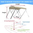 thumbnail image 4 of Leader Accessories 3 Bow Bimini Top Boat Cover with Aluminum Frame, 4 of 7