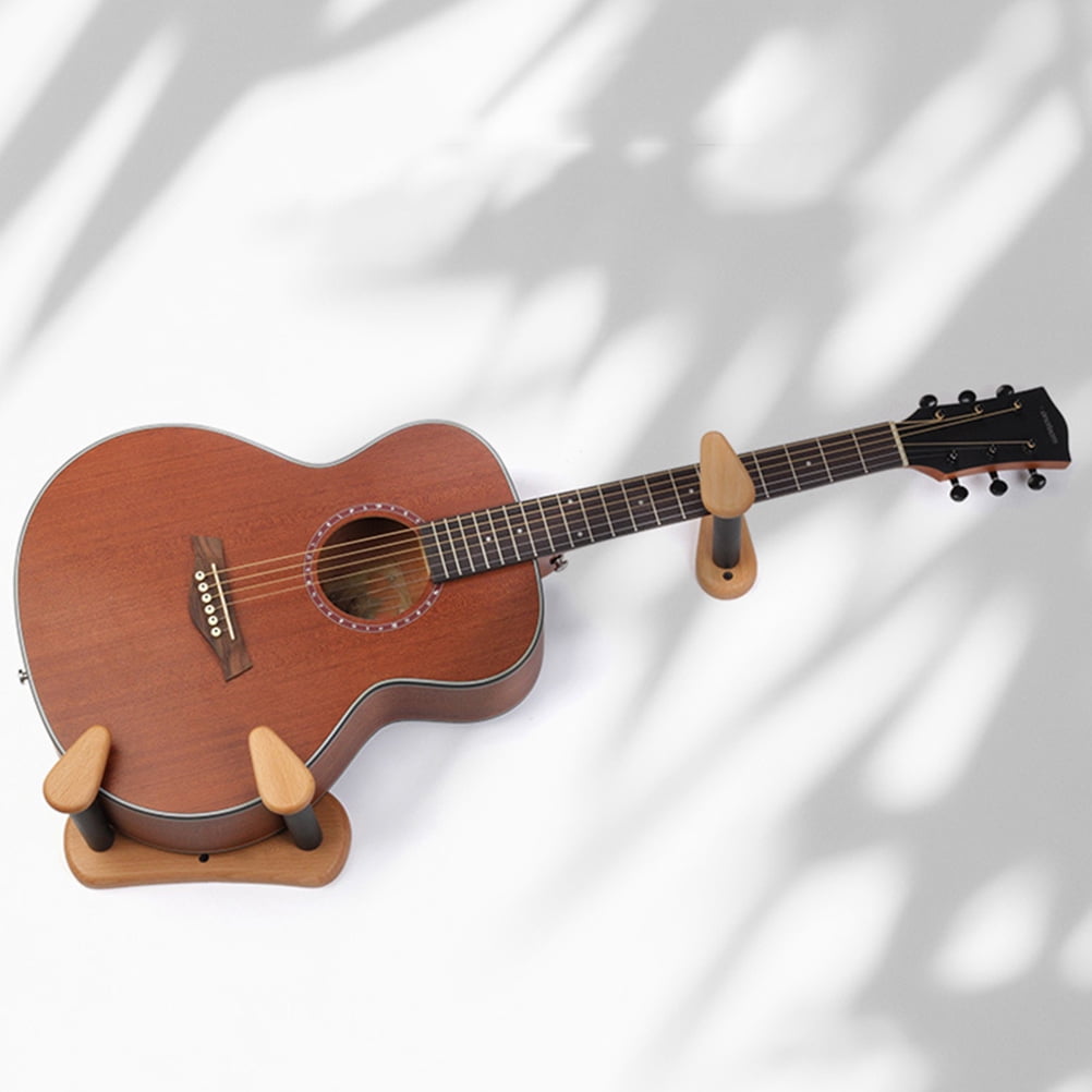 ULTNICE Solid Wood Guitar Wall Mount Light Brown Split Design for Acoustic Classical Guitars and Ukuleles