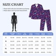 thumbnail image 4 of Naloa Bright Purple Butterflies Men’s Pajamas Set - Long Sleeve Button Down Sleep Shirt and Pajama Bottoms Sleepwear Set-X-Large, 4 of 7