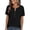 Black, variant on Waffle Knit Tops for Women Short Sleeve Henley Shirts Summer Blouses Dressy Casual Spring Fashion Clothes