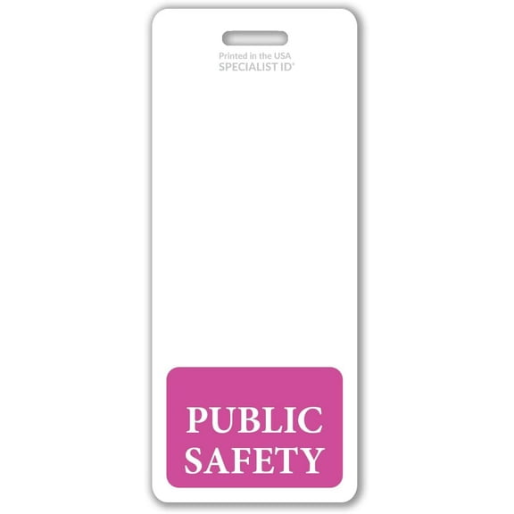 5 Pack - Oversized Public Safety Badge Buddy - Vertical XL Badge Buddies for Public Safety Workers - 2 1/8 X 5 1/2 Role Identification Badge Backer Card - USA Printed by Specialist ID (Hot Pink)