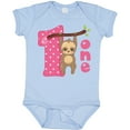 thumbnail image 3 of Inktastic Pink Sloth 1st Birthday Girls Baby Bodysuit, 3 of 5