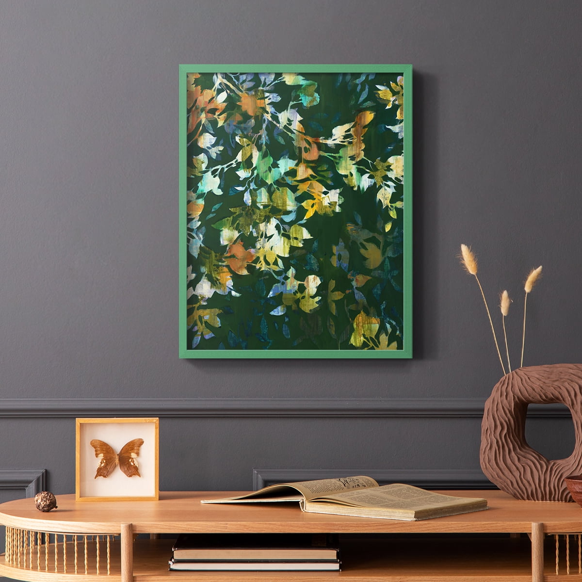 Whirlwind II Framed Print in Green Solid Wood 11 x 14 Framed Print