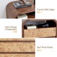 thumbnail image 4 of YOCWO 3 Drawer Nightstand with Burl Wood Finish, Bedside Table with Curve Edge for Bedroom, Walnut, 4 of 7