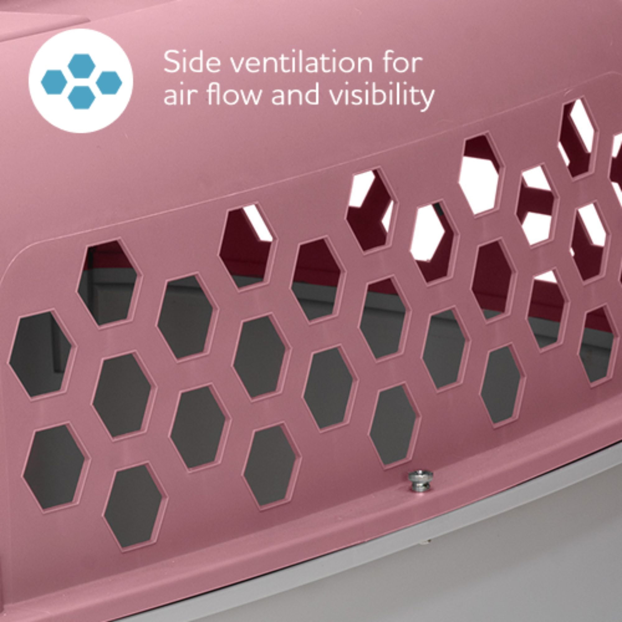 Vibrant Life 26" Plastic Portable Kennel for Dogs, Pink