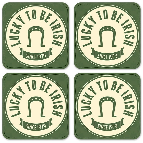 Vinyl Drink Coasters - Set of 4 - Lucky Irish