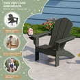 thumbnail image 6 of WestinTrends Malibu Kids Outdoor HDPE Plastic Adirondack Patio Chairs with Cup Holders (Set of 2), Gray, 6 of 14